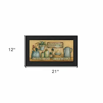 Country Kitchen 6 Black Framed Print Kitchen Wall Art