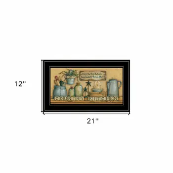 Country Kitchen 7 Black Framed Print Kitchen Wall Art