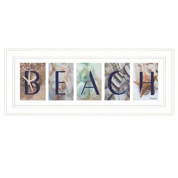 Beach 1 White Framed Print Wall Art
