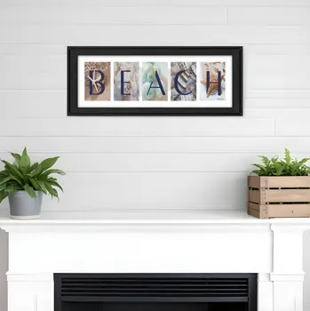 Beach 2 Black Framed Print Wall Art