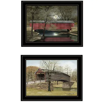 Set Of Two Bridges of 2 Black Framed Print Wall Art