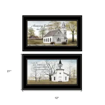 Set Of Two Amazing Grace 4 Black Framed Print Wall Art