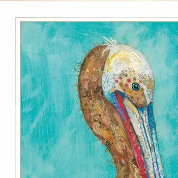 Set Of Two Pelicans 1 White Framed Print Wall Art