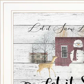 Let It Snow 2 White Framed Print Wall Art