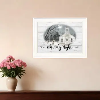 OH HOLY Night 2 White Framed Print Wall Art
