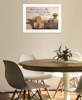 Home is Where Love Resides 1 White Framed Print Kitchen Wall Art