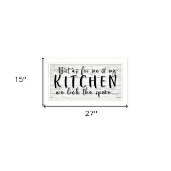 We lick the Spoon 1 White Framed Print Kitchen Wall Art