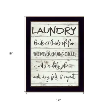 Laundry 3 Black Framed Print Bathroom Wall Art