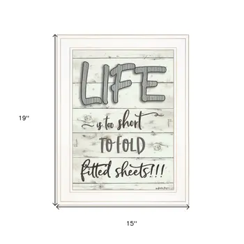 Life is too Short 1 White Framed Print Wall Art