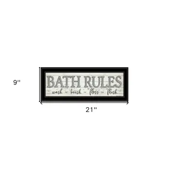 Bath Rules 2 Black Framed Print Bathroom Wall Art