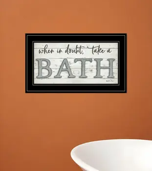 When in Doubt Take a Bath 3 Black Framed Print Bathroom Wall Art