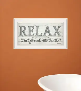 Relax 3 White Framed Print Bathroom Wall Art