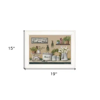 Garden Farmhouse Kitchen White Framed Print Kitchen Wall Art