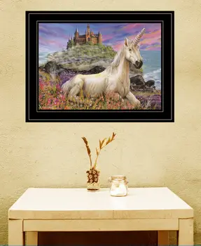 Royal Unicorn 3 Black Framed Print Wall Art