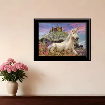 Royal Unicorn 3 Black Framed Print Wall Art