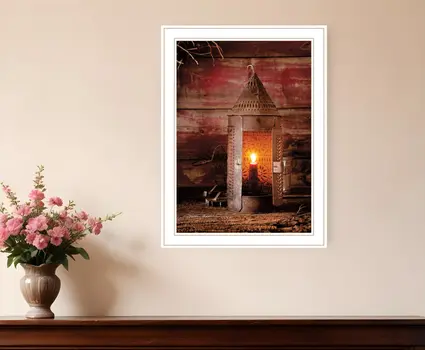 Tinners Lantern 1 White Framed Print Wall Art