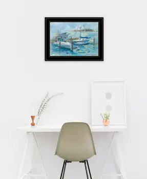 Dockside 3 Black Framed Print Wall Art