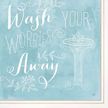 Set Of Three Wash 3 White Framed Print Bathroom Wall Art