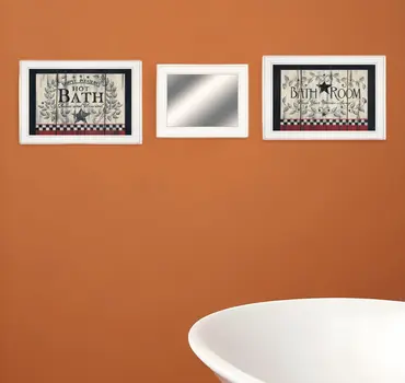 Set Of Three Hot Bath 11 White Framed Print Bathroom Wall Art