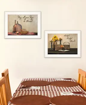 Set Of Two Twice Blessed 1 White Framed Print Wall Art