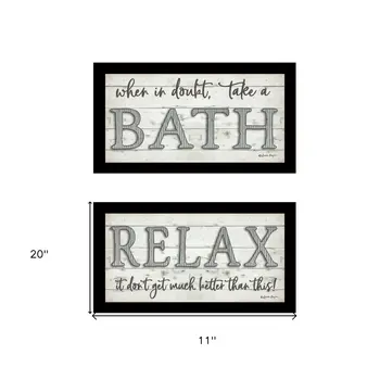 Set Of Two Bath Relax 3 Black Framed Print Bathroom Wall Art
