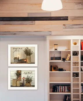 Set Of Two Blessed Gathering 1 White Framed Print Kitchen Wall Art