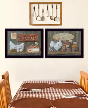 Set Of Two Home Grown 3 Black Framed Print Wall Art