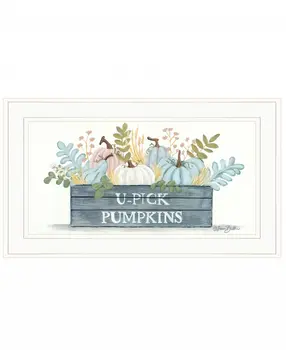 U Pick Pumpkins White Framed Print Wall Art