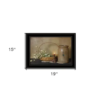 Basket of Flowers 2 Black Framed Print Wall Art