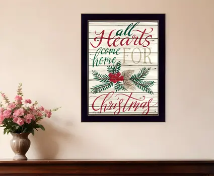 Home For Christmas 3 Black Framed Print Wall Art