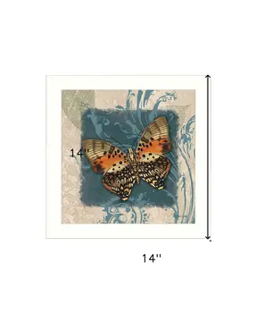 Swirl Butterfly III White Framed Print Wall Art