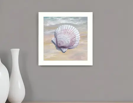 Scallop White Framed Print Wall Art