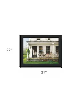 Back Porch Gathering 1 Black Framed Print Wall Art