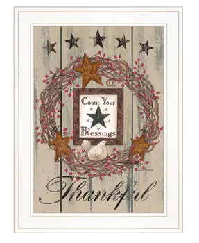 Count your Blessings 1 White Framed Print Wall Art
