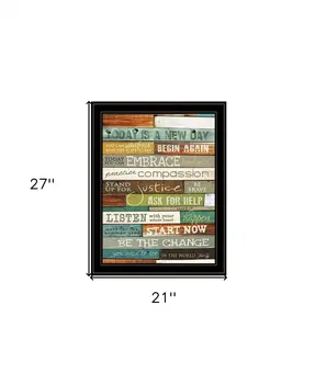 Today is a New Day 3 Black Framed Print Wall Art