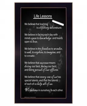 Life Lessons 5 Black Framed Print Wall Art
