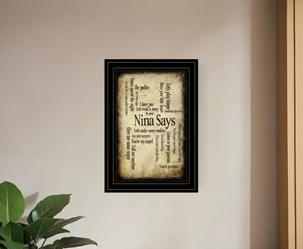 Nina Says 3 Black Framed Print Wall Art