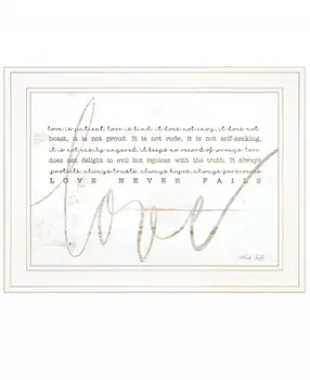 Love Never Fails 2 White Framed Print Wall Art