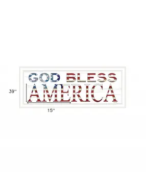 God Bless America 5 White Framed Print Wall Art