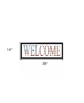 Patriotic Welcome Sign Black Framed Print Wall Art