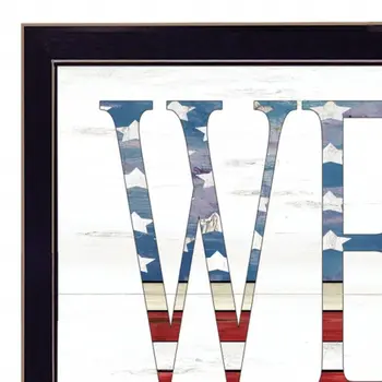 Patriotic Welcome Sign Black Framed Print Wall Art