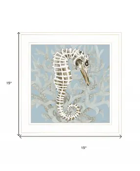 Coral Seahorse I 2 White Framed Print Wall Art