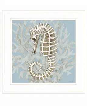 Coral Seahorse II 2 White Framed Print Wall Art
