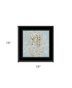 Coral Seahorse II 3 Black Framed Print Wall Art