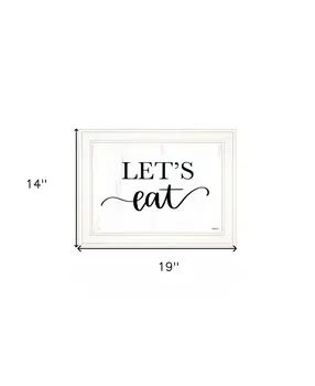 Lets Eat 2 White Framed Print Kitchen Wall Art