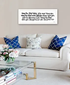 May the Lord Bless You and Keep You 1 White Framed Print Wall Art