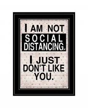 Social Distancing 2 Black Framed Print Wall Art