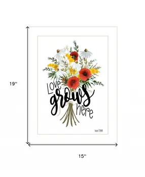 Love Grows Here 2 White Framed Print Wall Art