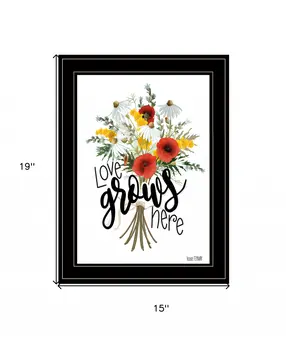 Love Grows Here 5 Black Framed Print Wall Art