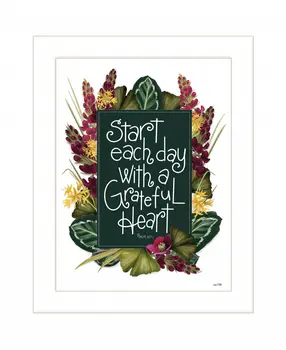 Grateful Heart 3 White Framed Print Wall Art